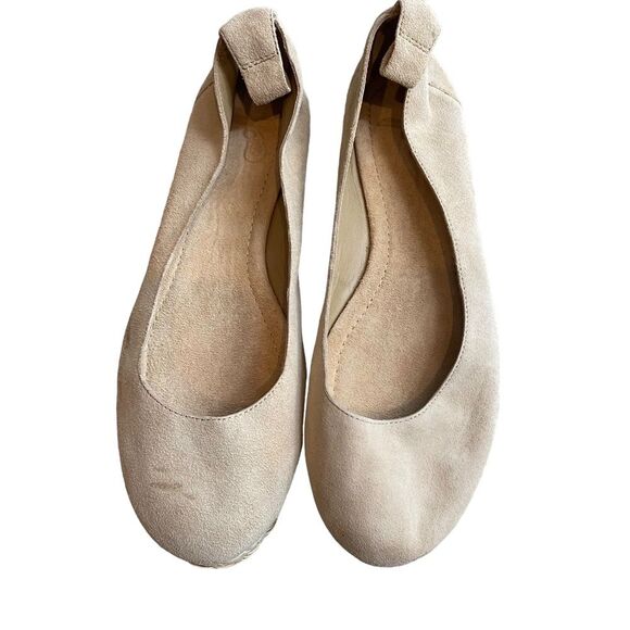 Joie Suede‎ Leather Flats Size 7.5 Beige Espadrille Slip On Coastal Natural Boho - Picture 2 of 8